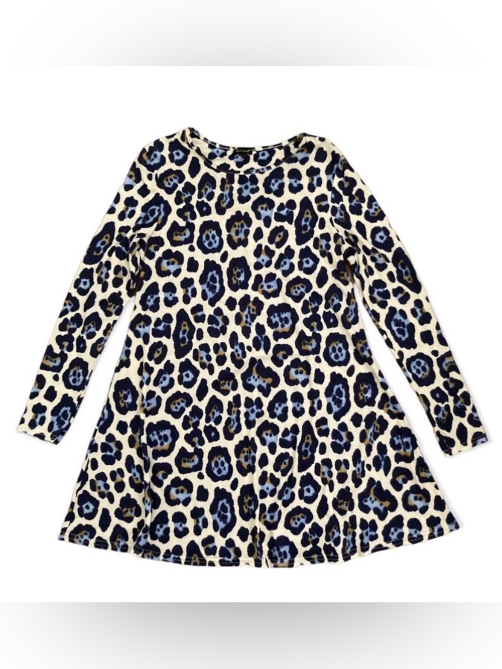 River Island Long Sleeve Swing Mini Dress Size 12 Animal Print